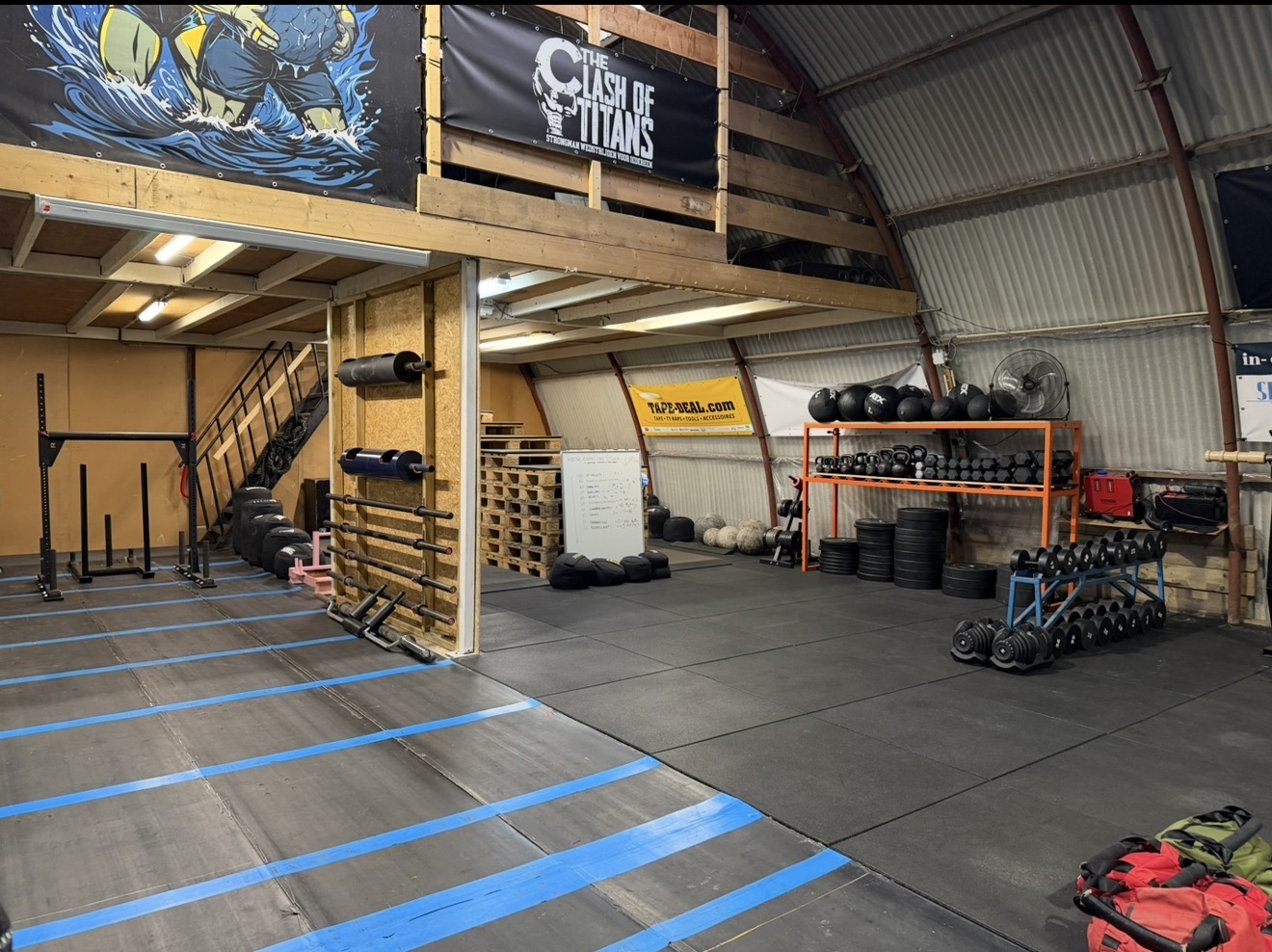 Trainingsmateriaal in de loods